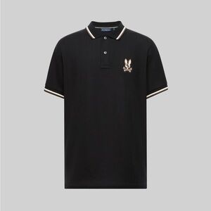 Psycho Bunny Black Polo Shirt with White Trim